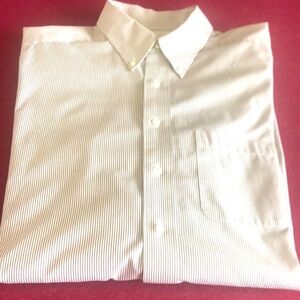 Roundtree & Yorke (Gokd Label) Brown Striped Long Sleeve Shirt.